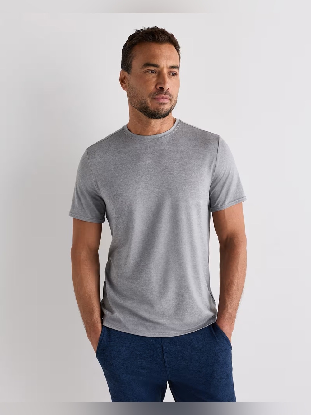 NWOT - Quince Flowknit Breeze Performance Tee in Heather Grey - Size S